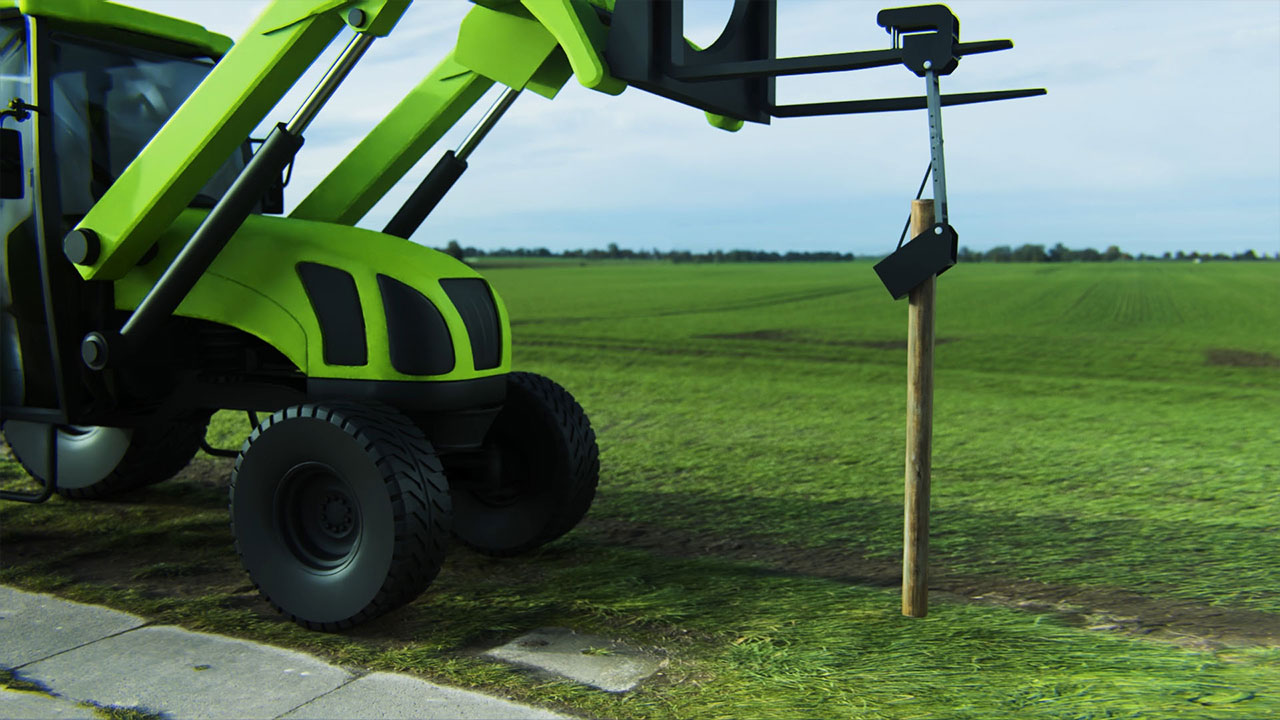 Close-up of the Post Puller Pro steel frame